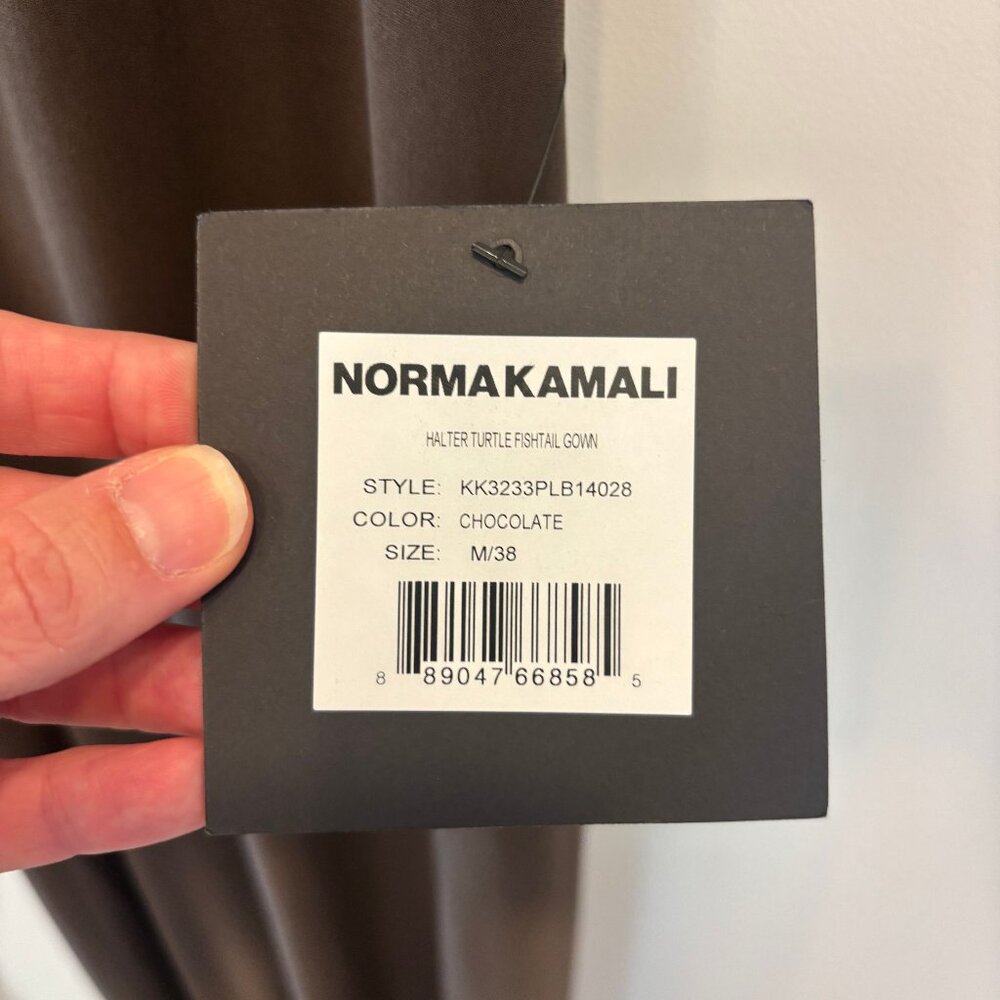 Norma Kamali Halter Turtle Fishtail Gown NWT - Picture 5 of 8
